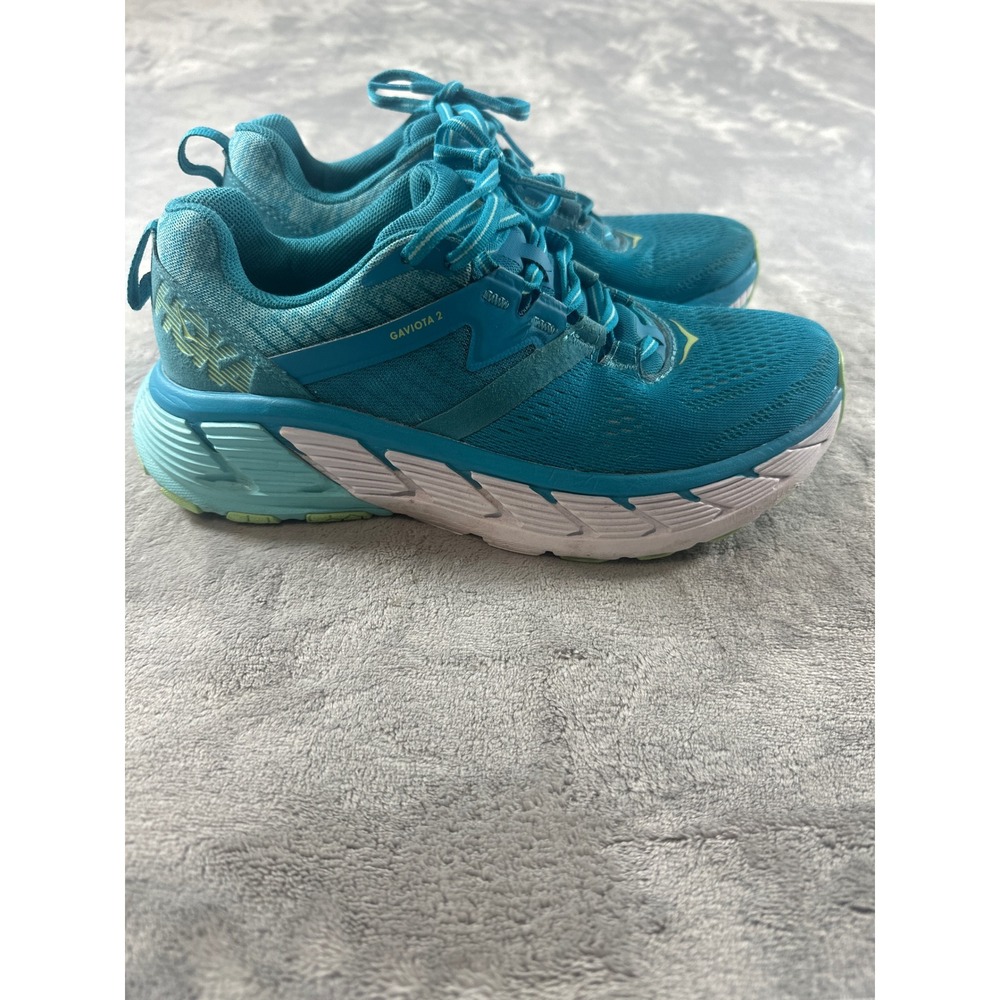 Hoka One One Gaviota 2 Blue Teal Stability Running Shoes Womens 8